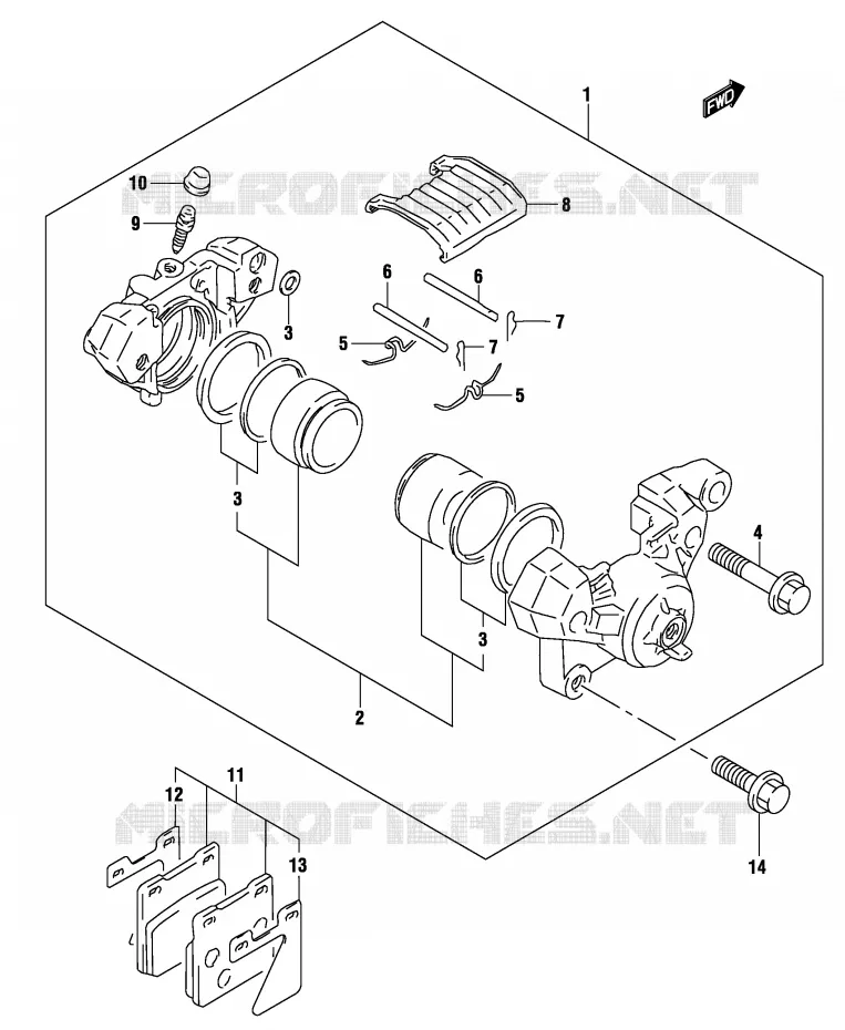 REAR CALIPER (MODELE K3) Suzuki MOTO 500 GS-E 2004  GS500K4(P19)