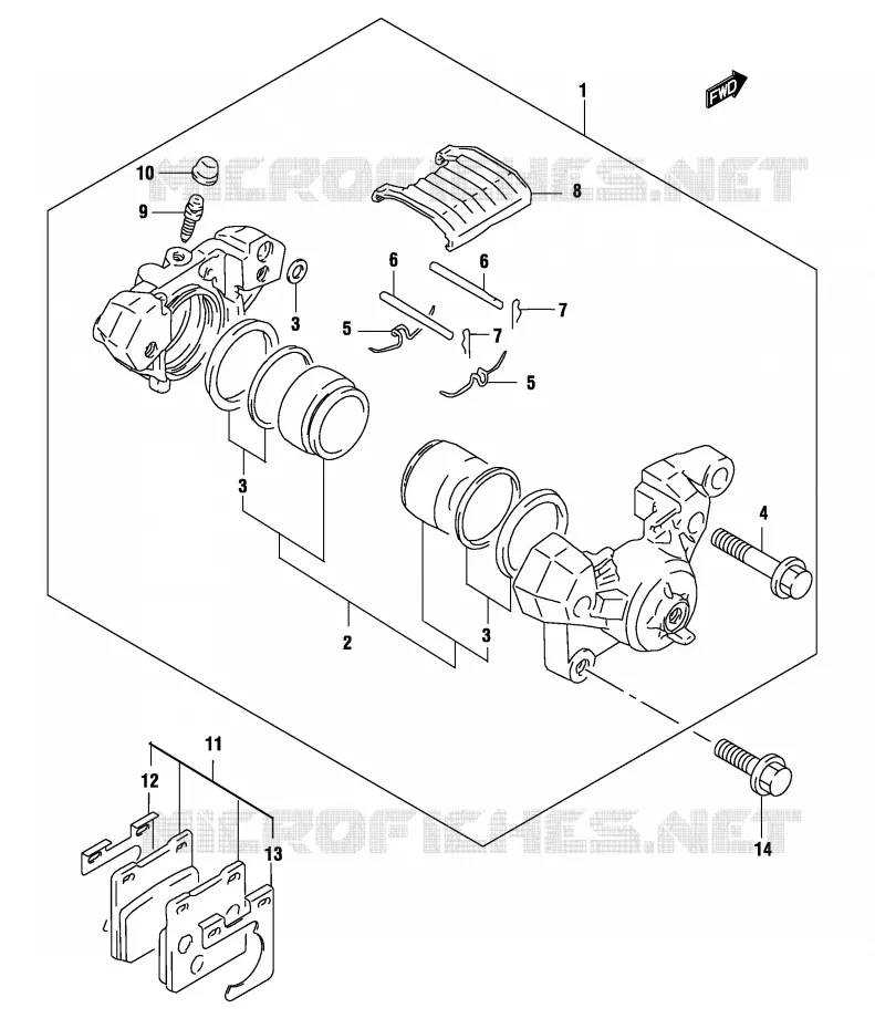 REAR CALIPER (MODELE K4) Suzuki MOTO 500 GS-E 2004  GS500K4(P19)
