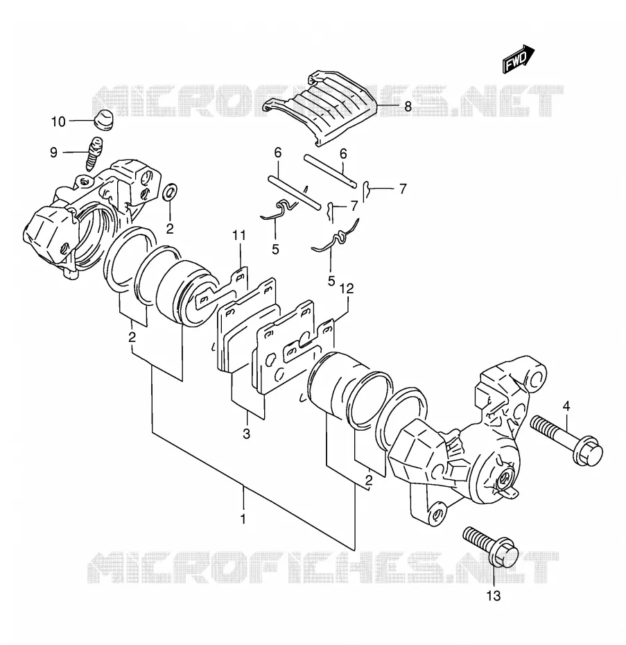 REAR CALIPER Suzuki MOTO 500 GS-E 2002  GS500UK2(E2)
