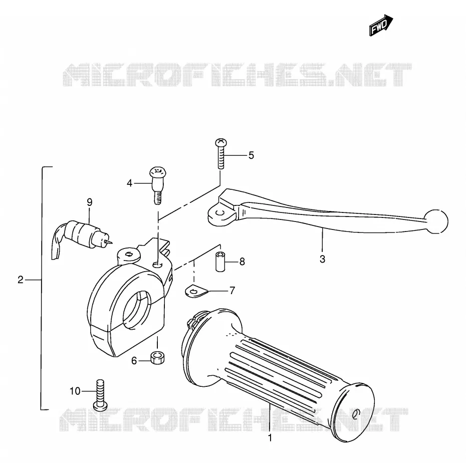 RIGHT SWITCH - HANDGREEP (E6, E9, E10, E24, E25, E26) Suzuki SCOOTER 50 FZ 1993  FZ50NP(E1)