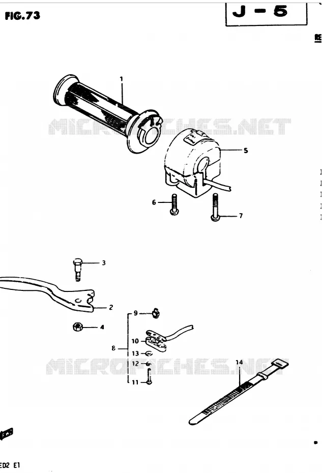 RIGHT SWITCH - HANDGREEP (MODELE D) Suzuki MOTO 450 GS 1982  GS450Z(2/Z/D)