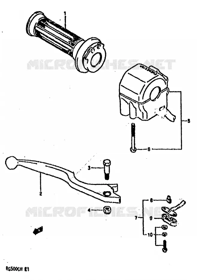 RIGHT SWITCH - HANDGREEP (MODELE H) Suzuki MOTO 500 RG 1987  RG500CH(E1)