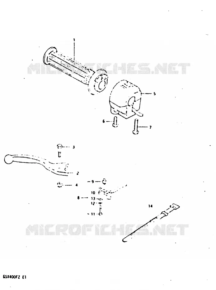 RIGHT SWITCH - HANDGREEP (MODELE Z) Suzuki MOTO 400 GSX 1981  GSX400FX(X/Z)