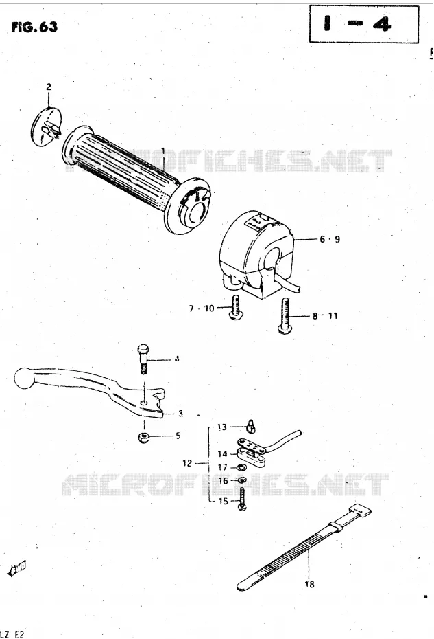 RIGHT SWITCH - HANDGREEP (MODELE Z) Suzuki MOTO 450 GS-L 1982  GS450LZ(E2)
