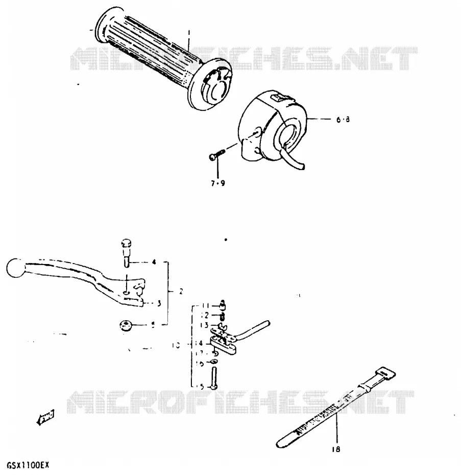 RIGHT SWITCH - HANDGREEP Suzuki MOTO 1100 GSX 1981  GSX1100X(T/X)