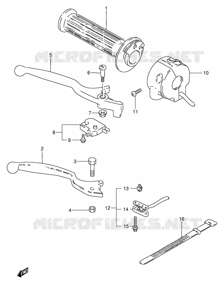 RIGHT SWITCH - HANDGREEP Suzuki MOTO 250 GN 1985  GN250F(E2)