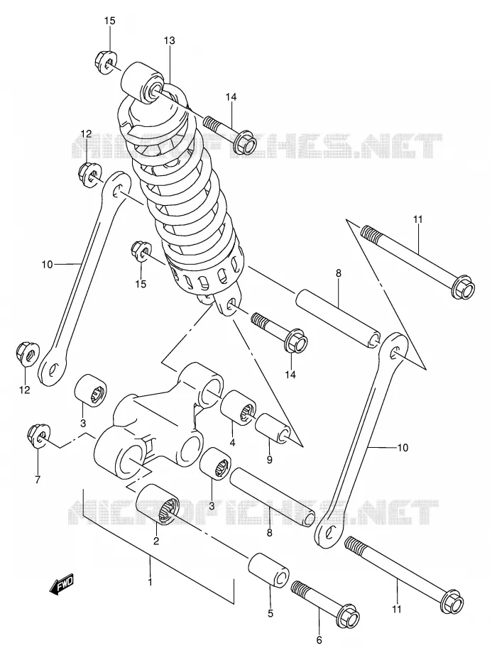 SCHOKBREKER AANEENSCHAKELING (MODELE K/L) Suzuki MOTO 500 GS-E 1990  GS500EUL(E2)