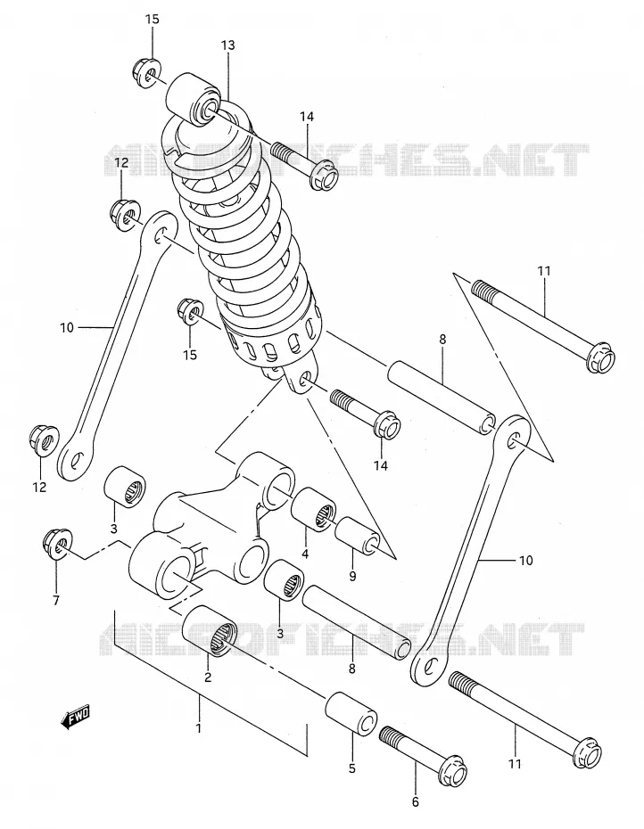 SCHOKBREKER AANEENSCHAKELING (MODELE K/L) Suzuki MOTO 500 GS-E 1992  GS500EN(E28)
