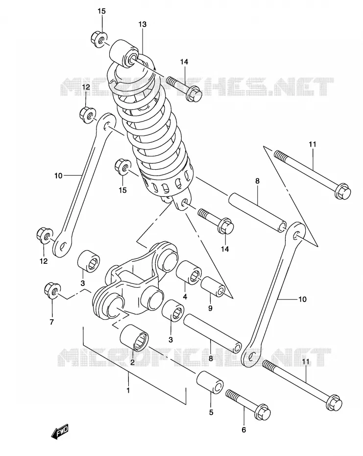 SCHOKBREKER AANEENSCHAKELING (MODELE K3) Suzuki MOTO 500 GS-F 2004  GS500FUK4(P19)
