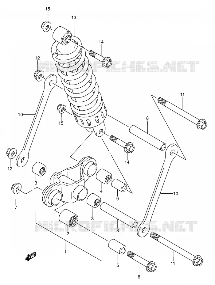 SCHOKBREKER AANEENSCHAKELING (MODELE M/N/P/R/S/T) Suzuki MOTO 500 GS-E 1995  GS500EUS(E2)