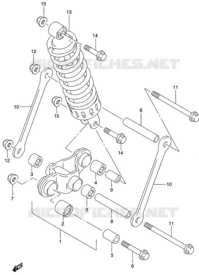 SCHOKBREKER AANEENSCHAKELING Suzuki MOTO 500 GS-E 2003  GS500HK3(P19)