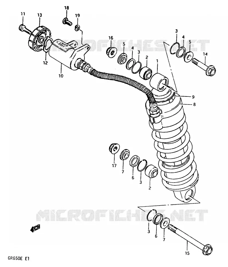 SCHOKDEMPER Suzuki MOTO 650 TEMPTER 1984  GR650E(D/E)