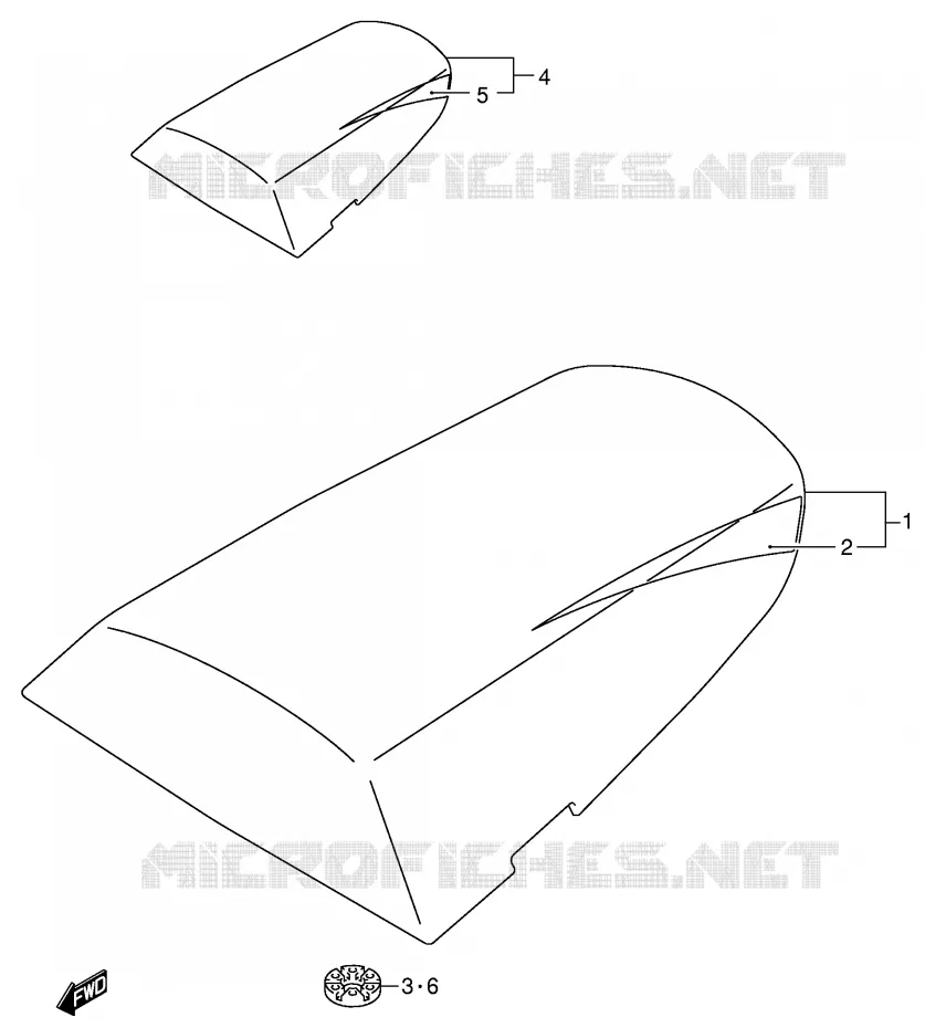 SEAT COWL (MODELE K1) Suzuki MOTO 600 GSX-R 2002  GSX-R600U1K2(E2)