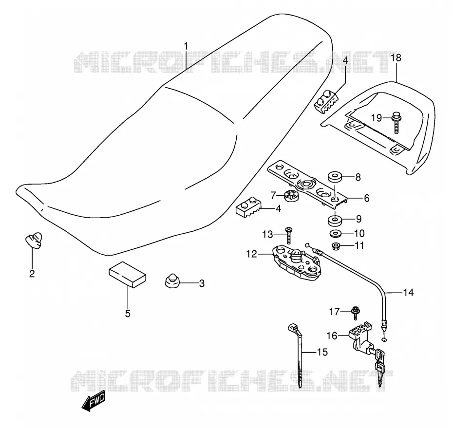 SEAT (MODELE K/L/M/N/P/R) Suzuki MOTO 500 GS-E 1991  GS500EM(E2)