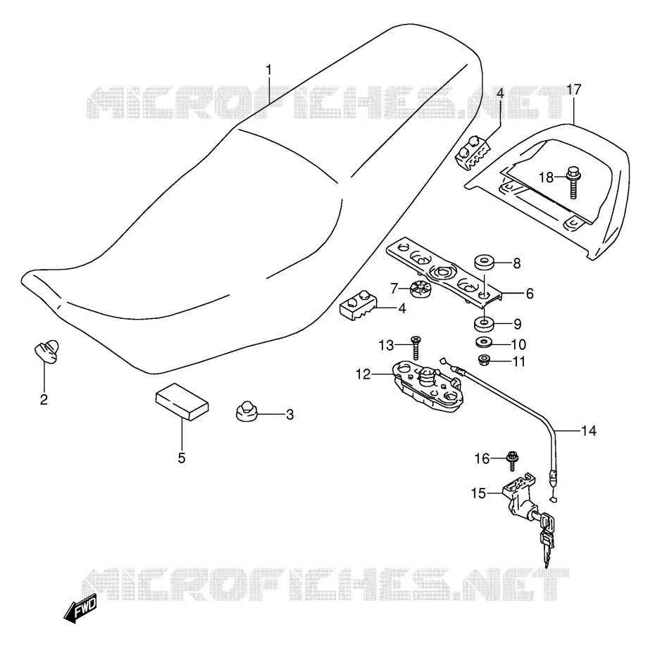 SEAT (MODELE S/T) Suzuki MOTO 500 GS-E 1995  GS500EUS(E2)