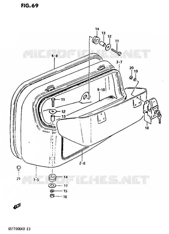 SIDE BAG (GS1100GKZ) Suzuki MOTO 1100 GS-G 1982  GS1100GK2(Z/2/D)
