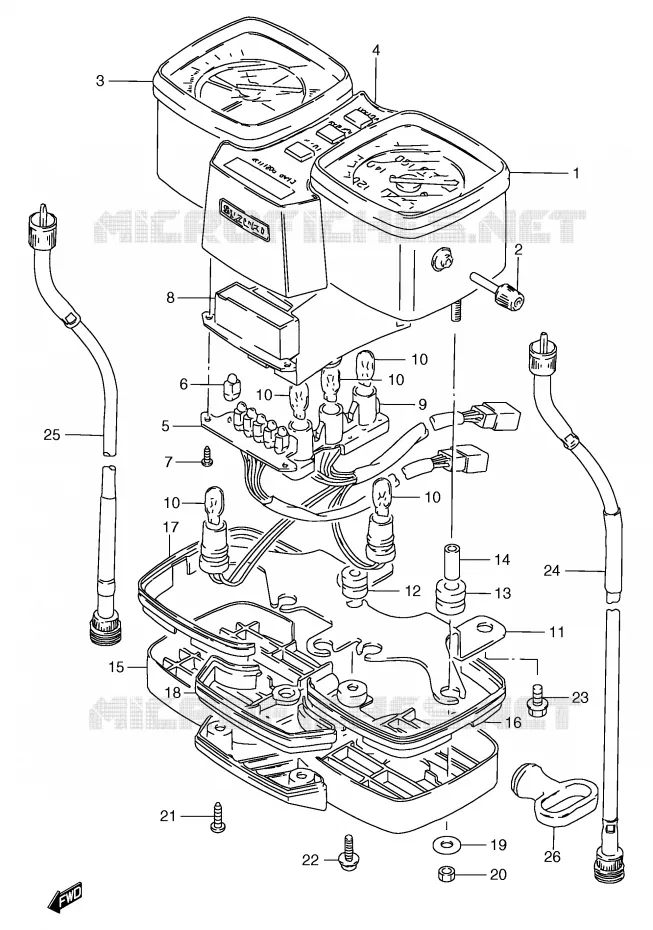 SNELHEIDSMETER (GS125ESX/ESY,GS125X) Suzuki MOTO 125 GS 1999  GS125SX(E71)