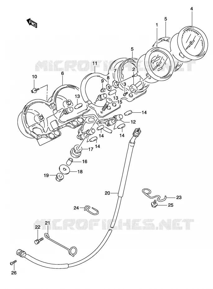 SNELHEIDSMETER (MODELE K3) Suzuki MOTO 500 GS-E 2004  GS500K4(P19)