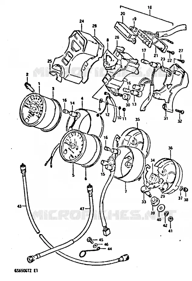 SNELHEIDSMETER (MODELE Z) Suzuki MOTO 650 GS 1982  GS650GTZ(X/Z)