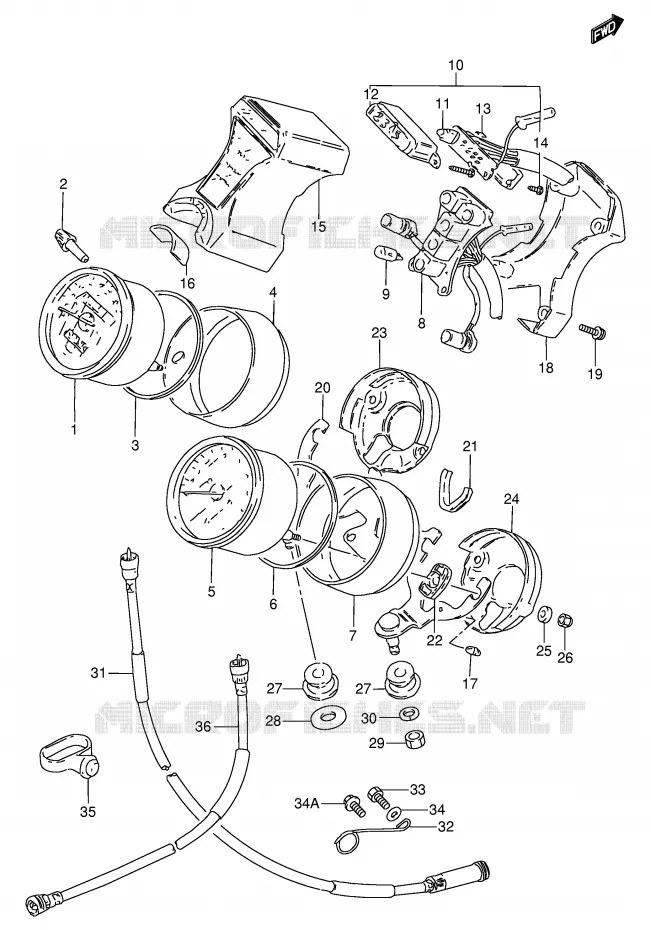 SNELHEIDSMETER Suzuki MOTO 250 GN 1991  GN250EM(E2)