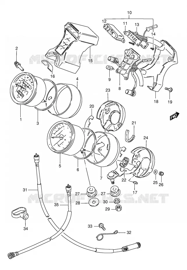 SNELHEIDSMETER Suzuki MOTO 250 GN 2001  GN250EK1(E2)