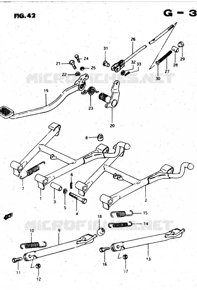 STAND - ACHTER REMPEDAAL Suzuki MOTO 450 GS-L 1982  GS450LZ(E2)