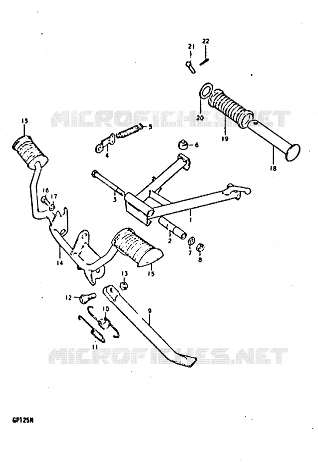 STAND - FOOTREST (E22) Suzuki MOTO 125 GP 1978  GP125UC(C/N)
