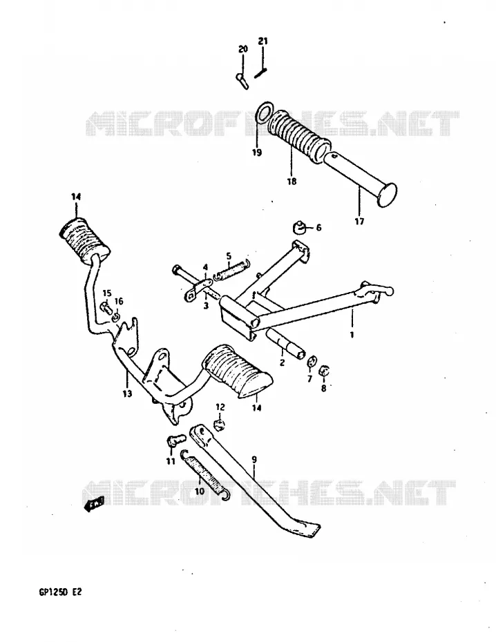 STAND - FOOTREST Suzuki MOTO 125 GP 1983  GP125D(X/D)