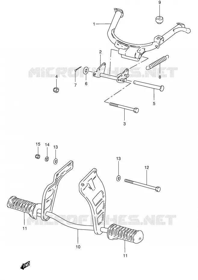 STAND - FOOTREST Suzuki SCOOTER 50 FZ 1990  FZ50L(E1)