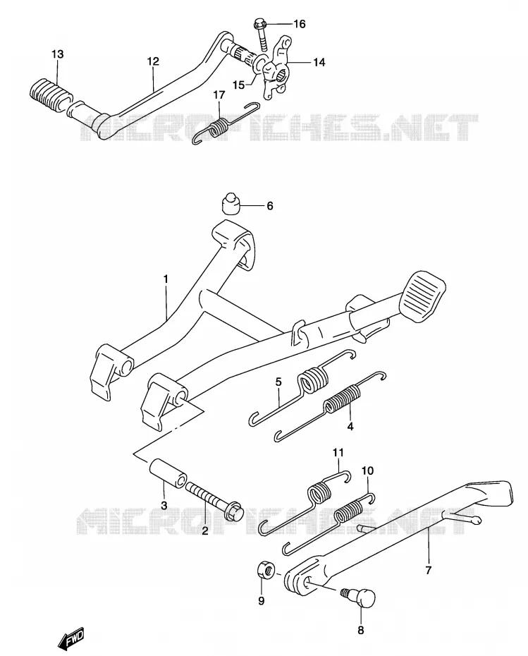 STAND (MODELE K3) Suzuki MOTO 500 GS-F 2004  GS500FUK4(P19)