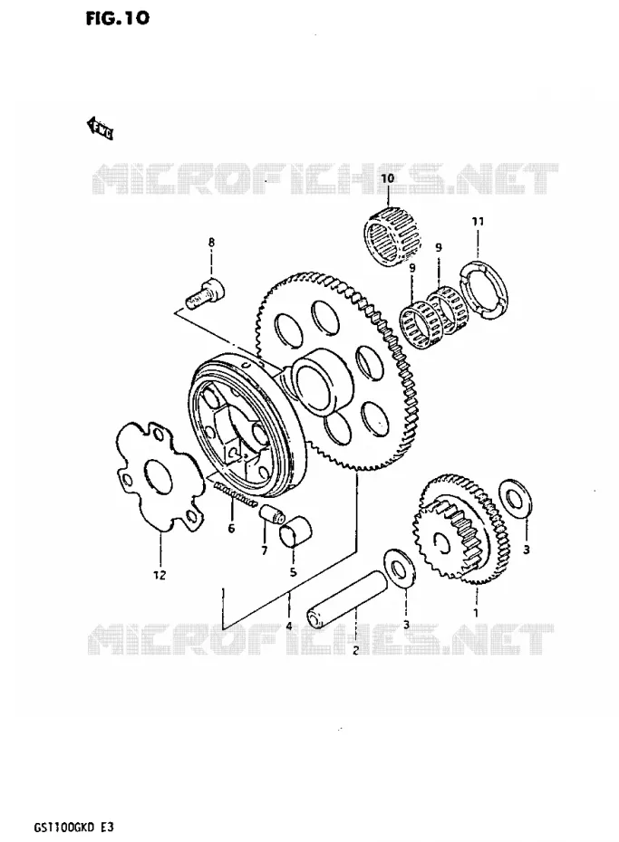 STARTMOTOR CLUTCH Suzuki MOTO 1100 GS-G 1982  GS1100GKZ(Z/2/D)