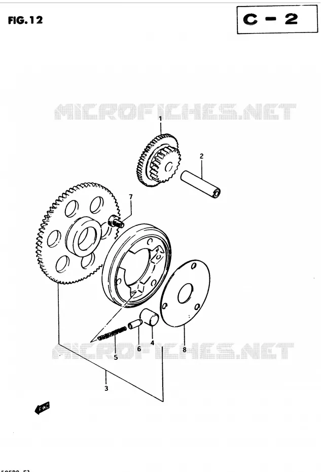 STARTMOTOR CLUTCH Suzuki MOTO 450 GS 1982  GS450Z(2/Z/D)