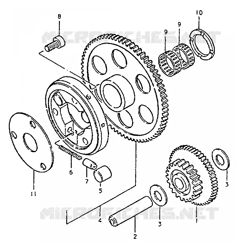 STARTMOTOR CLUTCH Suzuki MOTO 550 GS 1981  GS550LX