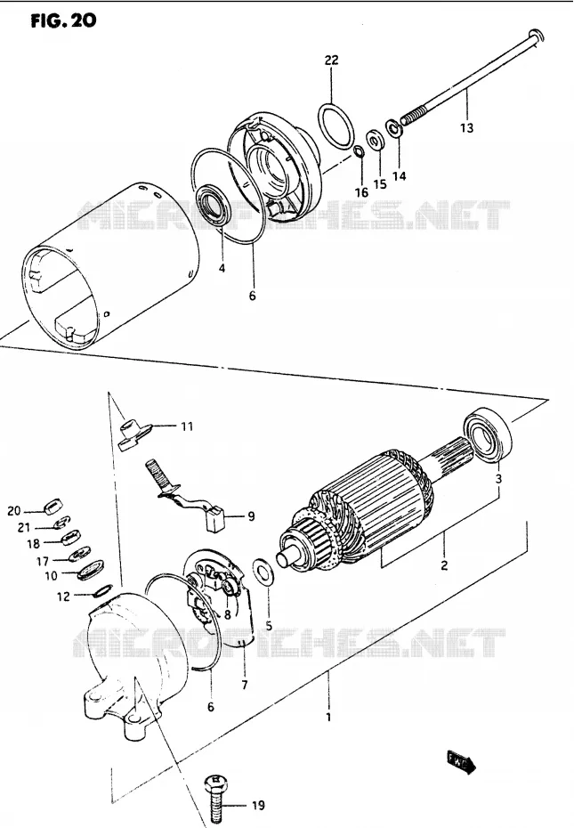 STARTMOTOR (MODELE F/G) Suzuki MOTO 1100 GS-G 1986  GS1100GG(E/F/G)