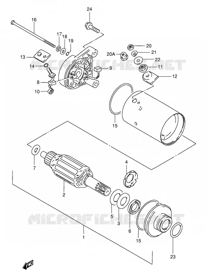 STARTMOTOR (MODELE Z/D/K) Suzuki MOTO 125 GN 1991  GN125EM(E1)