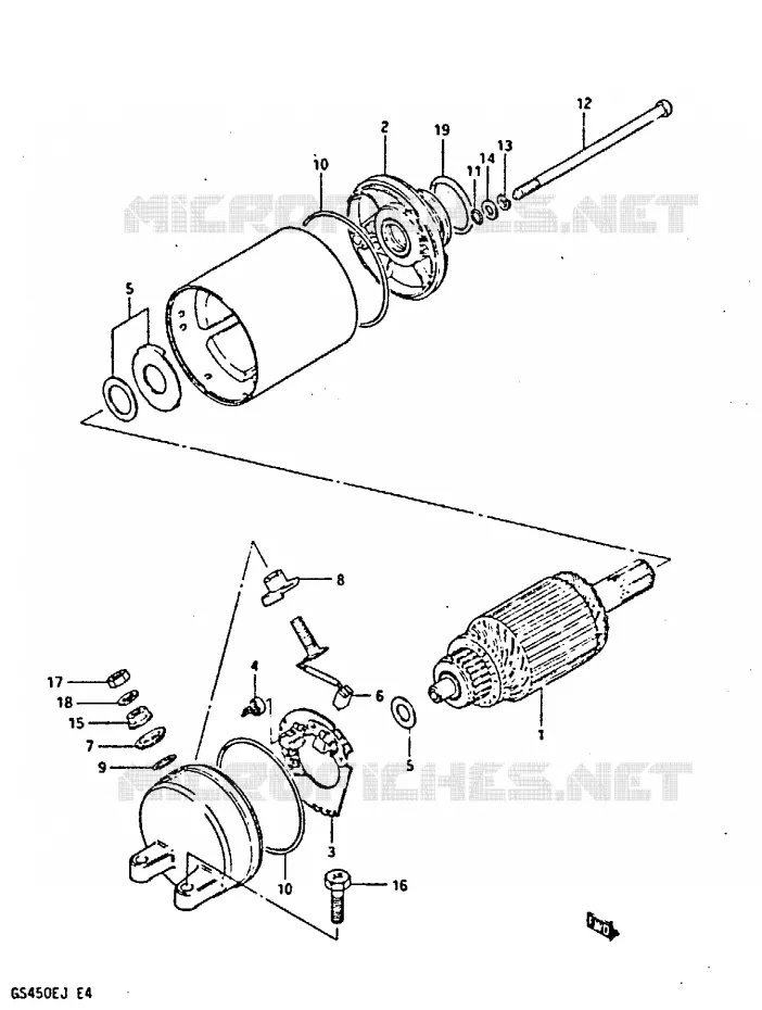 STARTMOTOR Suzuki MOTO 450 GS-S 1987  GS450SH(E/F/G/H/J)