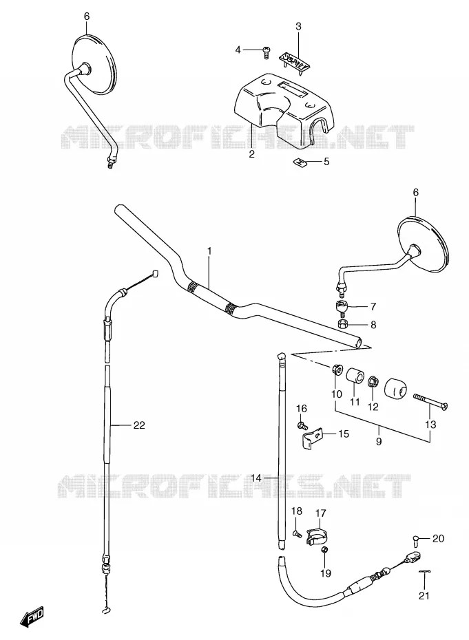 STUUR - KABELS (GS125SX/SY E22,E34/SUX/SUY E22) Suzuki MOTO 125 GS 2000  GS125ESY(E71)