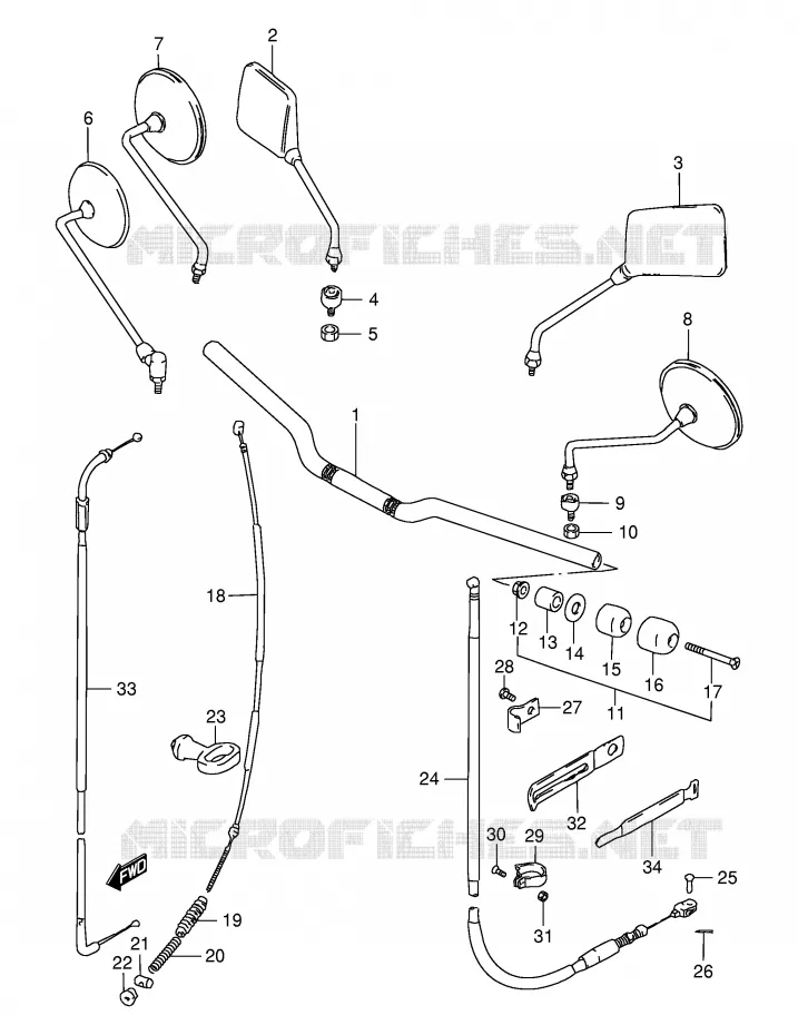 STUUR - KABELS (GS125Z/D) Suzuki MOTO 125 GS 1982  GS125EZ(E1)