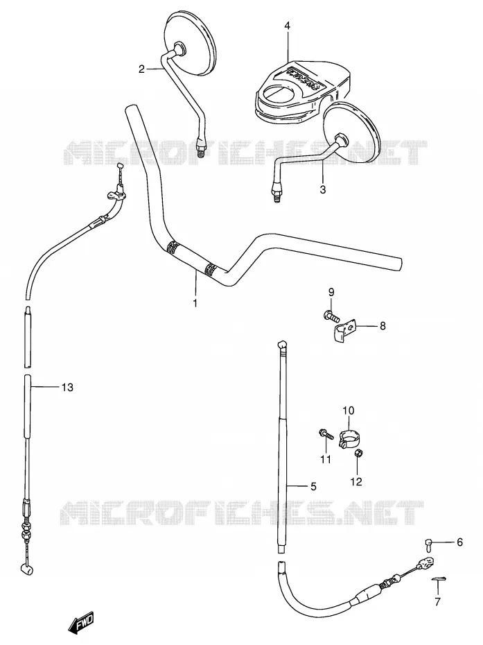 STUUR - KABELS (MODELE N,GN125ER) Suzuki MOTO 125 GN 1983  GN125ED(E1)