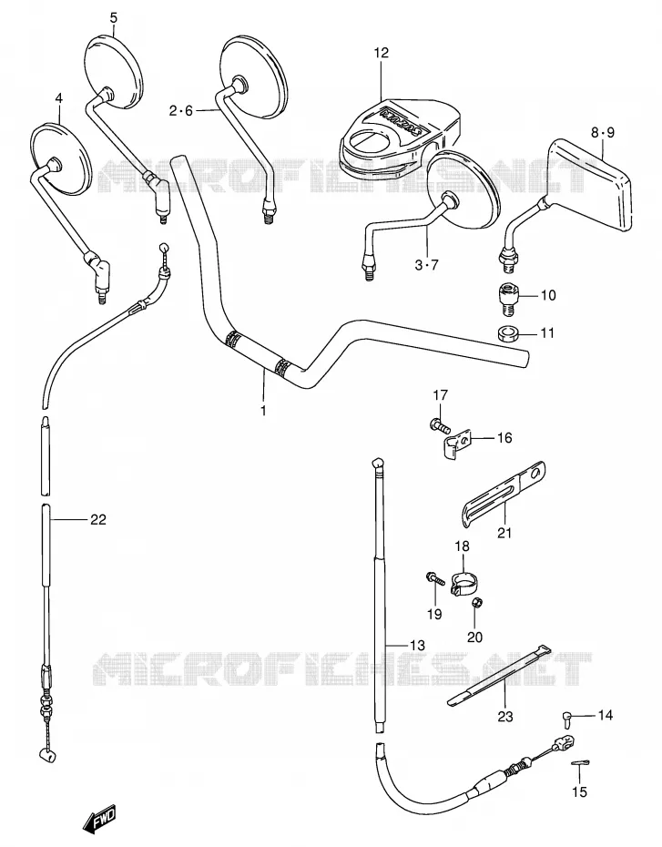 STUUR - KABELS (MODELE Z/D/K/M,GN125R) Suzuki MOTO 125 GN 1983  GN125D(E1)
