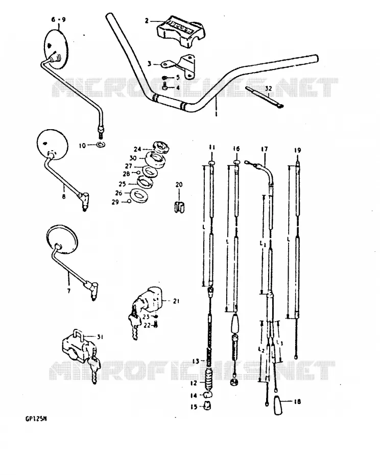 STUUR (GP125N, GP125UN) Suzuki MOTO 125 GP 1992  GP125UN(C/N)