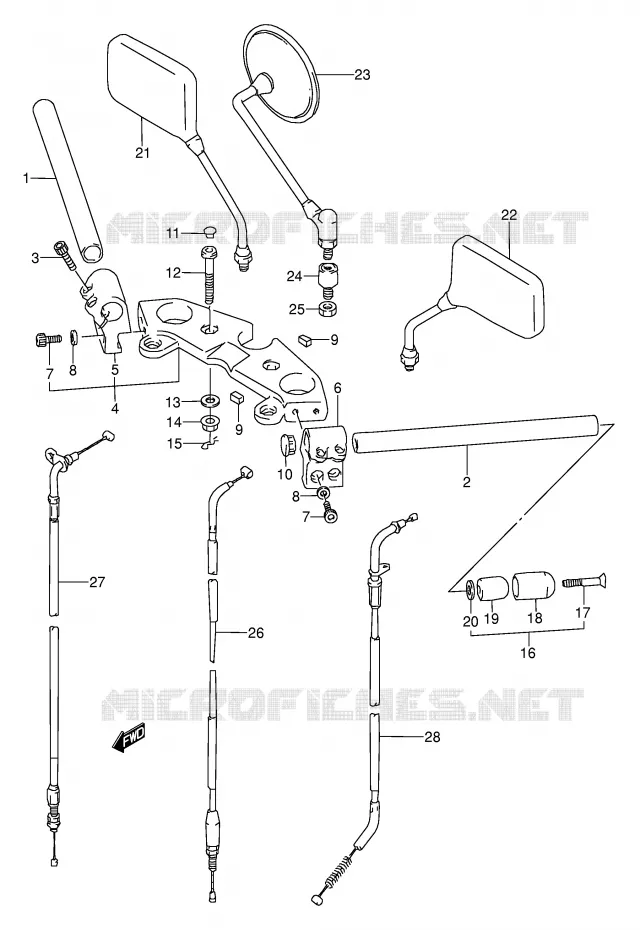 STUUR (MODELE K) Suzuki MOTO 500 GS-E 1995  GS500ES(E2)