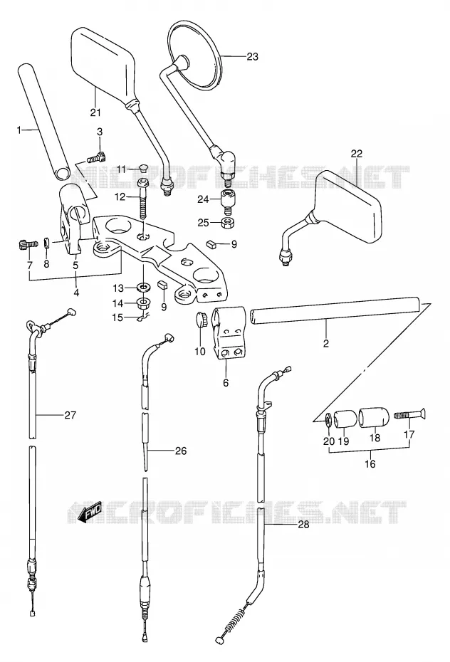STUUR (MODELE L/M/N/P) Suzuki MOTO 500 GS-E 1989  GS500EK(E2)