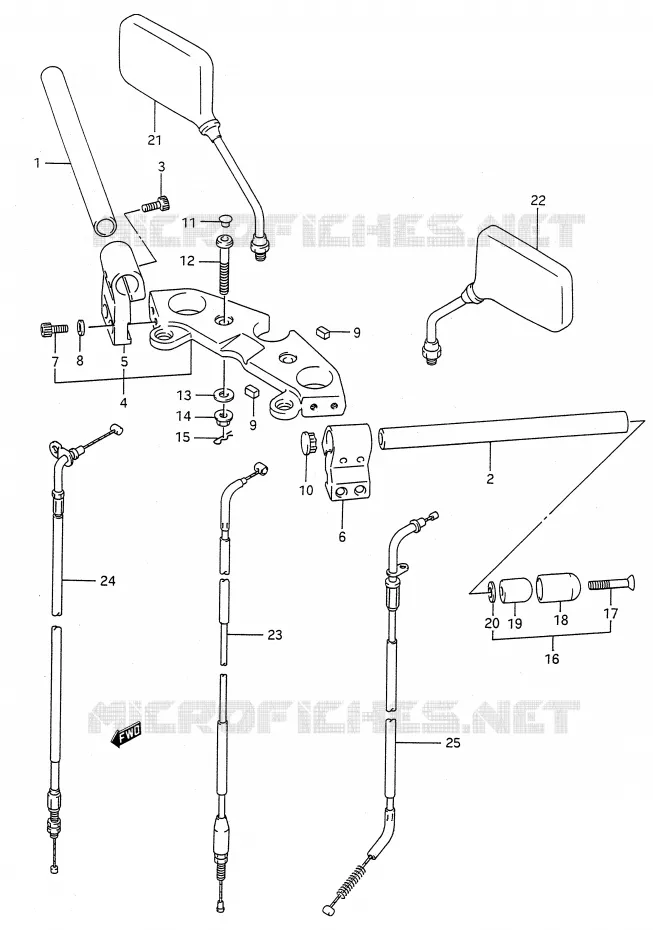 STUUR (MODELE L/M/N) Suzuki MOTO 500 GS-E 1991  GS500EM(E28)