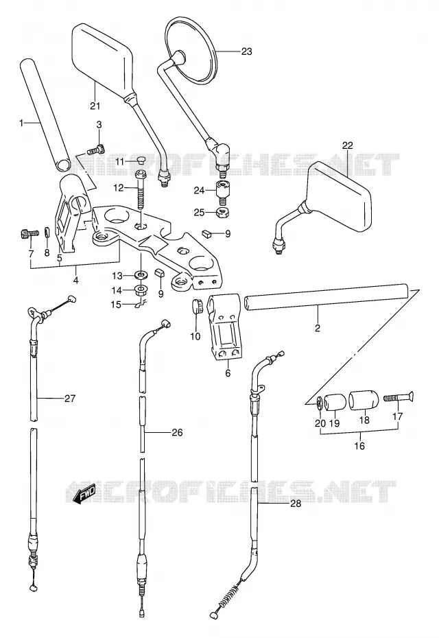 STUUR (MODELE R) Suzuki MOTO 500 GS-E 1992  GS500EN(E2)