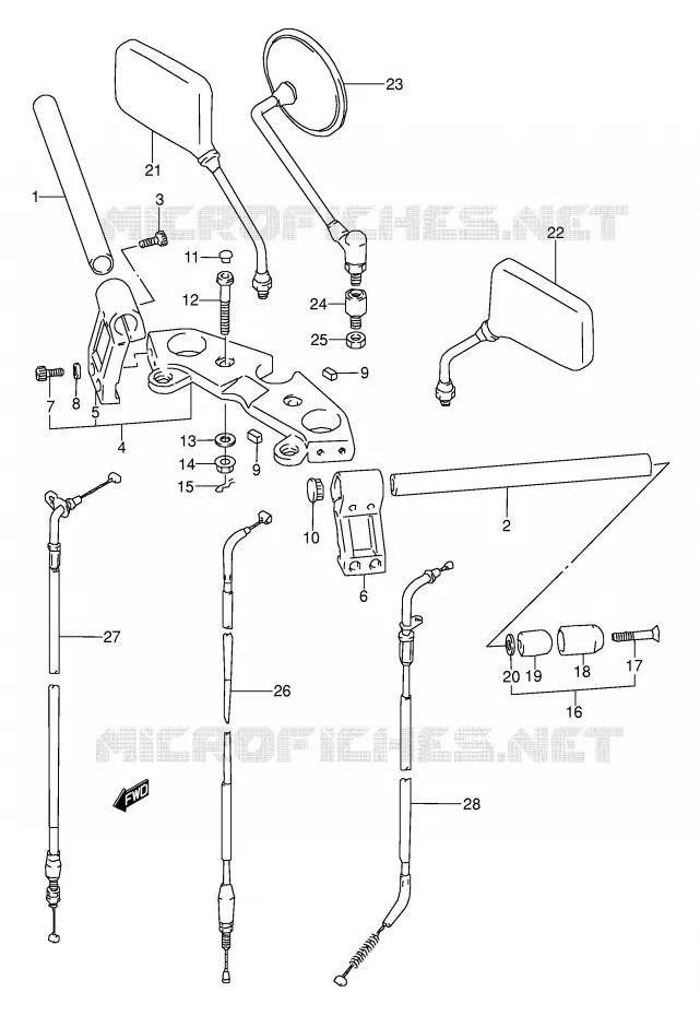 STUUR (MODELE S) Suzuki MOTO 500 GS-E 1996  GS500ET(E2)