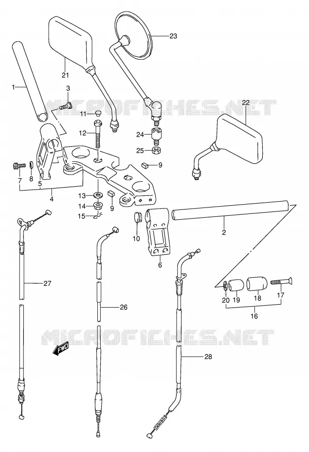 STUUR (MODELE T) Suzuki MOTO 500 GS-E 1989  GS500EUK(E2)