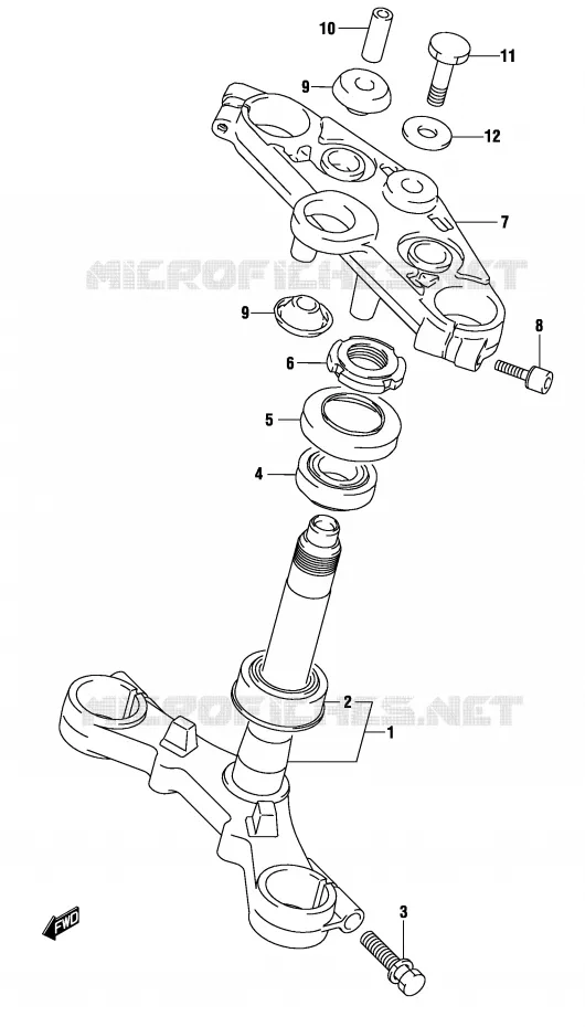 STUURKOLOM (GS500FK4/FUK4) Suzuki MOTO 500 GS-E 2004  GS500UK4(P19)
