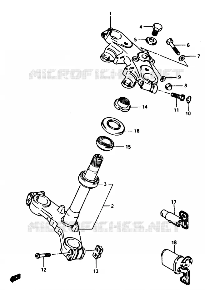 STUURKOLOM GSX1100ESE/EFE/ESF/EFF/ESG/EFG,GS1150ESF/EFF/E Suzuki MOTO 1150 GS 1985  GS1150ESF(E/F/G)