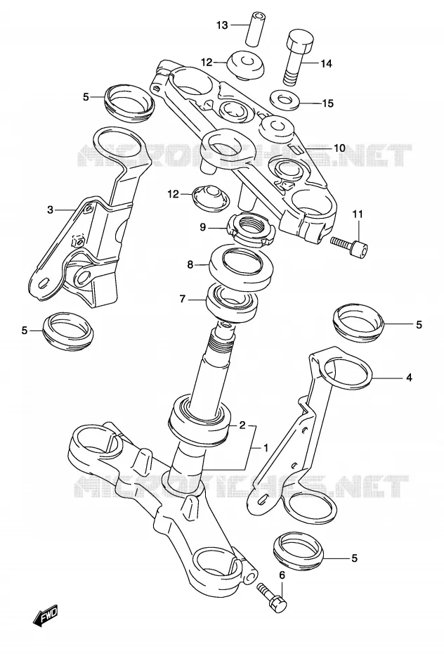 STUURKOLOM (MODELE K3) Suzuki MOTO 500 GS-E 2004  GS500K4(P19)